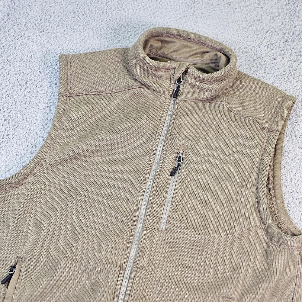 Filson Vest Mens Medium Green Polartec Fleece Full Zip Pockets Field Olive